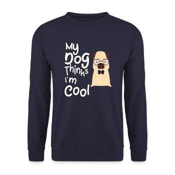 Mon chien pense que je suis cool - Sweat-shirt Unisexe - marine - Devant - Alina (178cm) & Michal (187cm)