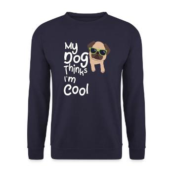 Mon chien pense que je suis cool - Sweat-shirt Unisexe - marine - Devant - Alina (178cm) & Michal (187cm)