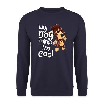Mon chien pense que je suis cool - Sweat-shirt Unisexe - marine - Devant - Alina (178cm) & Michal (187cm)