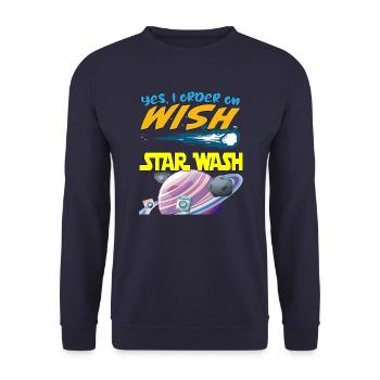 Oui, je commande sur Wish - Star Wash - Sweat-shirt Unisexe - marine - Devant - Alina (178cm) & Michal (187cm)