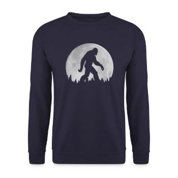 Bigfoot Vollmond Nachtspaziergang Sasquatch - Unisex Pullover - Navy - Vorne - Alina (178cm) & Michal (187cm)