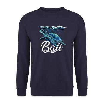 Bali - Indonesien - Schildkröte - Unisex Pullover - Navy - Vorne - Alina (178cm) & Michal (187cm)