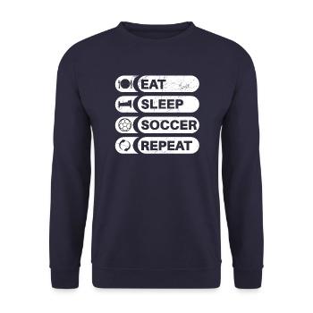 Eat Sleep Soccer Repeat - Soccer Player - Unisex Sweatshirt - navy - Front - Alina (178cm) & Michal (187cm)