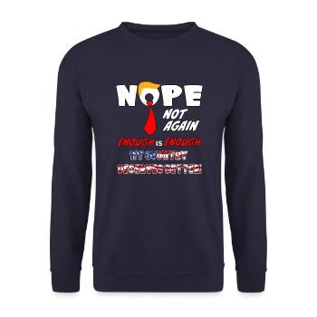 Nope Not Again funny  Design - Unisex Sweatshirt - navy - Front - Alina (178cm) & Michal (187cm)