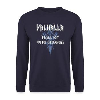 Valhalla - Hall of the chosen - Unisex Sweatshirt - navy - Front - Alina (178cm) & Michal (187cm)