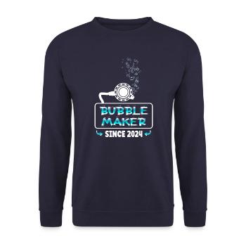 Bubblemaker Scuba Diving seit 2024 - Unisex Pullover - Navy - Vorne - Alina (178cm) & Michal (187cm)
