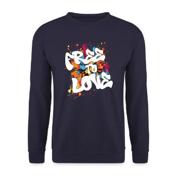 Free To Love - Unisex Sweatshirt - navy - Front - Alina (178cm) & Michal (187cm)