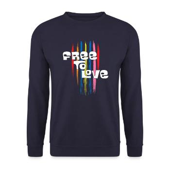 Free To Love - Unisex Sweatshirt - navy - Front - Alina (178cm) & Michal (187cm)