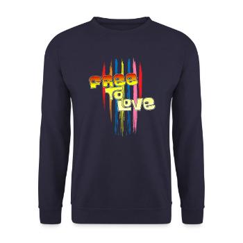 Free To Love - Unisex Sweatshirt - navy - Front - Alina (178cm) & Michal (187cm)