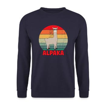 Cool Alpaca Design - Unisex Sweatshirt - navy - Front - Alina (178cm) & Michal (187cm)