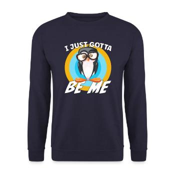 Je dois juste être moi, Pingouin - Sweat-shirt Unisexe - marine - Devant - Alina (178cm) & Michal (187cm)