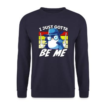 Je dois juste être moi, Pingouin - Sweat-shirt Unisexe - marine - Devant - Alina (178cm) & Michal (187cm)
