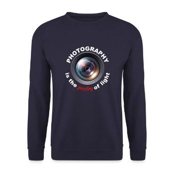 Photography is the poetry of light - Unisex Pullover - Navy - Vorne - Alina (178cm) & Michal (187cm)