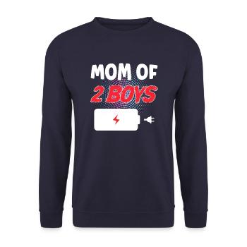 Maman de 2 garçons - Sweat-shirt Unisexe - marine - Devant - Alina (178cm) & Michal (187cm)