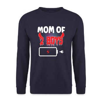 Maman de 2 garçons - Sweat-shirt Unisexe - marine - Devant - Alina (178cm) & Michal (187cm)