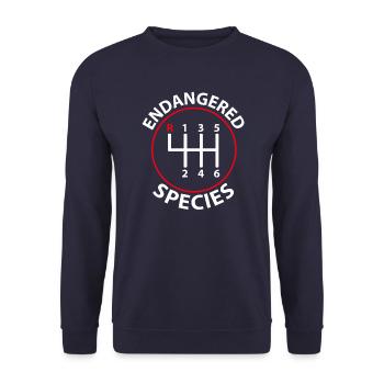 Endangered Species - Engine Combustion Design - Unisex Sweatshirt - navy - Front - Alina (178cm) & Michal (187cm)