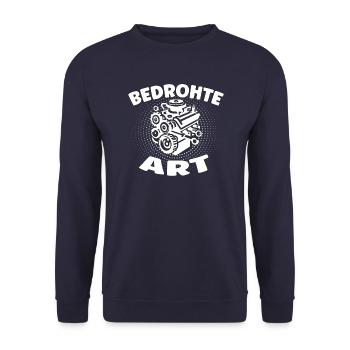 Endangered species - Internal combustion engine car design - Unisex Sweatshirt - navy - Front - Alina (178cm) & Michal (187cm)