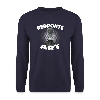 Endangered species - Internal combustion engine car design - Unisex Sweatshirt - navy - Front - Alina (178cm) & Michal (187cm)