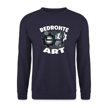 Endangered species - Internal combustion engine car design - Unisex Sweatshirt - navy - Front - Alina (178cm) & Michal (187cm)