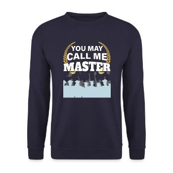 You can call me Master's Degree Design - Unisex Sweatshirt - navy - Front - Alina (178cm) & Michal (187cm)