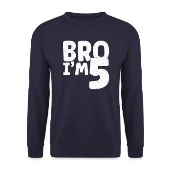 Frère, j’ai 5 ans - Sweat-shirt Unisexe - marine - Devant - Alina (178cm) & Michal (187cm)