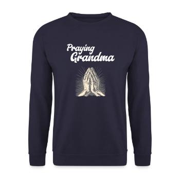 Grand-mère en prière - Betende Oma - Sweat-shirt Unisexe - marine - Devant - Alina (178cm) & Michal (187cm)