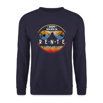 Pension 2024 - - Unisex Sweatshirt - navy - Front - Alina (178cm) & Michal (187cm)