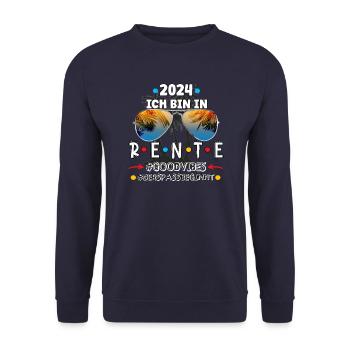 Pension 2024 - - Unisex Sweatshirt - navy - Front - Alina (178cm) & Michal (187cm)