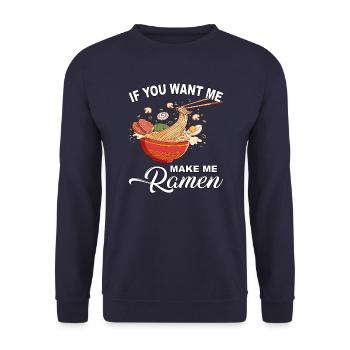 Si tu veux que je me fasse des Ramen - Sweat-shirt Unisexe - marine - Devant - Alina (178cm) & Michal (187cm)