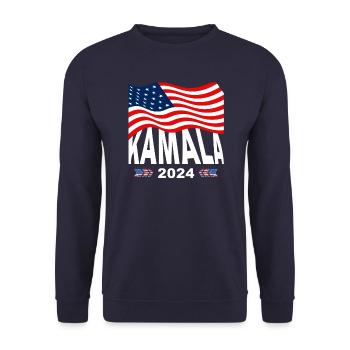 Kamala Harris 2024 For President - Unisex Sweatshirt - navy - Front - Alina (178cm) & Michal (187cm)