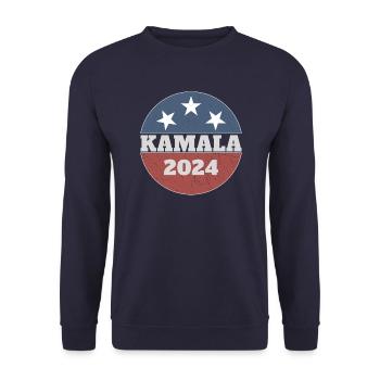 Kamala Harris 2024 For President - Unisex Sweatshirt - navy - Front - Alina (178cm) & Michal (187cm)