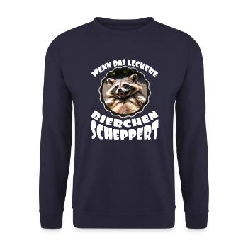 Wenn das leckere Bierchen scheppert - Unisex Pullover - Navy - Vorne - Alina (178cm) & Michal (187cm)