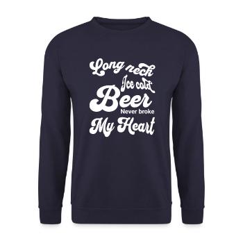 La bière glacée à long cou ne m’a jamais brisé le cœur - Sweat-shirt Unisexe - marine - Devant - Alina (178cm) & Michal (187cm)