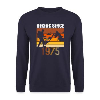 Randonnée depuis 1975, Cadeau d’anniversaire vintage - Sweat-shirt Unisexe - marine - Devant - Alina (178cm) & Michal (187cm)