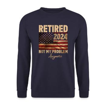 Retraité 2024 - plus mon problème - Sweat-shirt Unisexe - marine - Devant - Alina (178cm) & Michal (187cm)