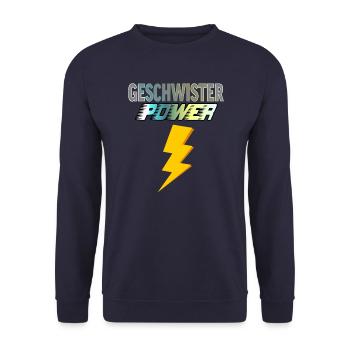 Sibling Power - Unisex Sweatshirt - navy - Front - Alina (178cm) & Michal (187cm)