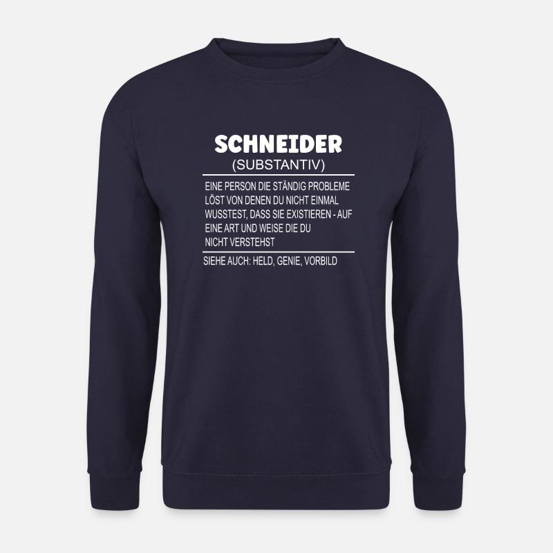Wörterbuch Erklärung SCHNEIDER Held, Genie Vorbild - Unisex Pullover - Navy