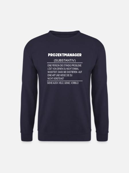 Wörterbuch Erklärung PROJEKTMANAGER Held, Genie - Unisex Pullover - Navy