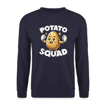 Potato Squad - Kartoffel - Unisex Sweatshirt - navy - Front - Alina (178cm) & Michal (187cm)