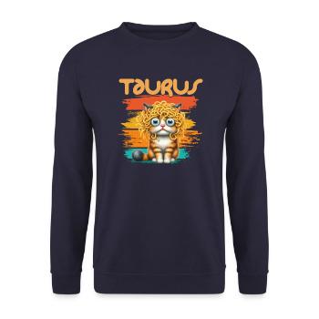 Zodiac - Zodiac - Tauraus - Taurus - Unisex Sweatshirt - navy - Front - Alina (178cm) & Michal (187cm)