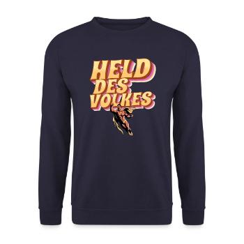 Held des Volkes - Unisex Pullover - Navy - Vorne - Alina (178cm) & Michal (187cm)