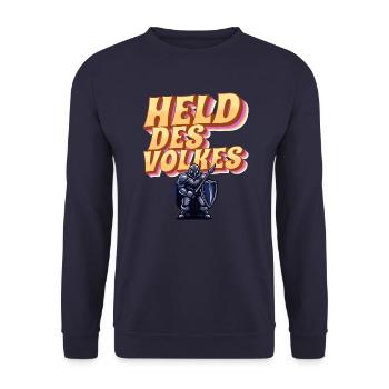 Held des Volkes - Unisex Pullover - Navy - Vorne - Alina (178cm) & Michal (187cm)