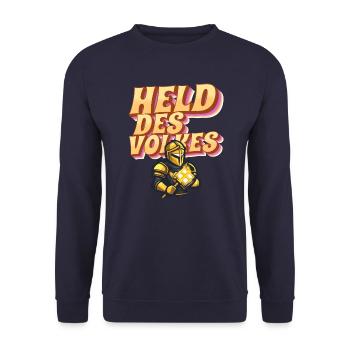 Held des Volkes - Unisex Pullover - Navy - Vorne - Alina (178cm) & Michal (187cm)