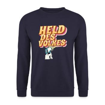 Held des Volkes - Unisex Pullover - Navy - Vorne - Alina (178cm) & Michal (187cm)