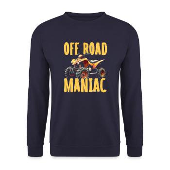 Offroad Maniac - Quad Biking Adventure Design - Unisex Sweatshirt - navy - Front - Alina (178cm) & Michal (187cm)
