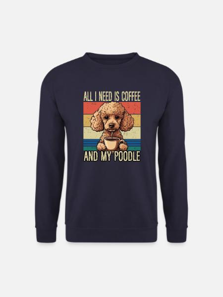 Kaffee und mein Pudel - Unisex Pullover - Navy