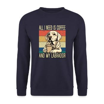 Le café et mon labrador - Sweat-shirt Unisexe - marine - Devant - Alina (178cm) & Michal (187cm)