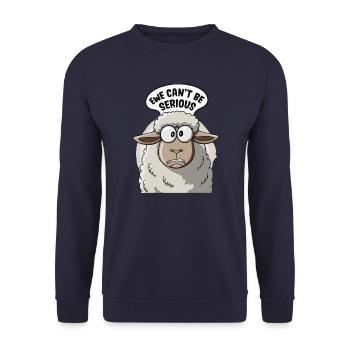 Ewe ne peut pas être sérieux - conception de mouton drôle - Sweat-shirt Unisexe - marine - Devant - Alina (178cm) & Michal (187cm)