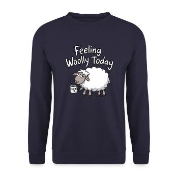 Feeling Woolly today - Unisex Pullover - Navy - Vorne - Alina (178cm) & Michal (187cm)