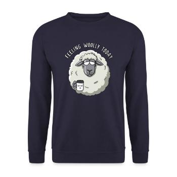 Feeling Woolly today - Unisex Pullover - Navy - Vorne - Alina (178cm) & Michal (187cm)